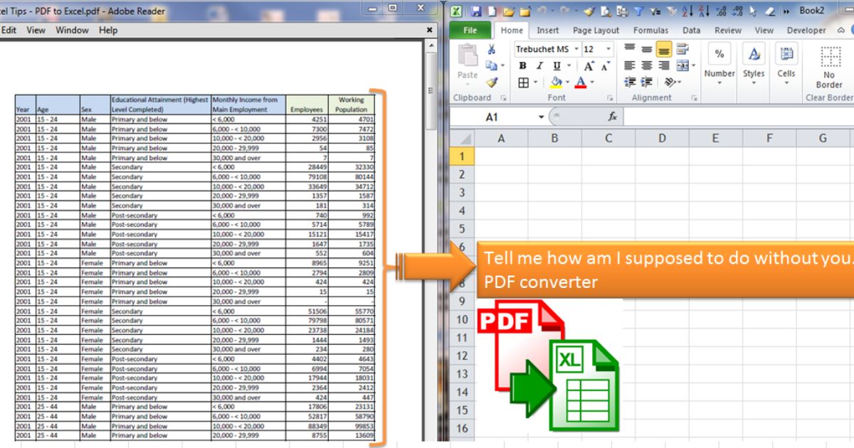 PDF to Excel 
