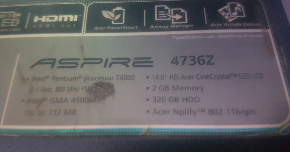 Driver laptop Acer Aspire 4736Z 