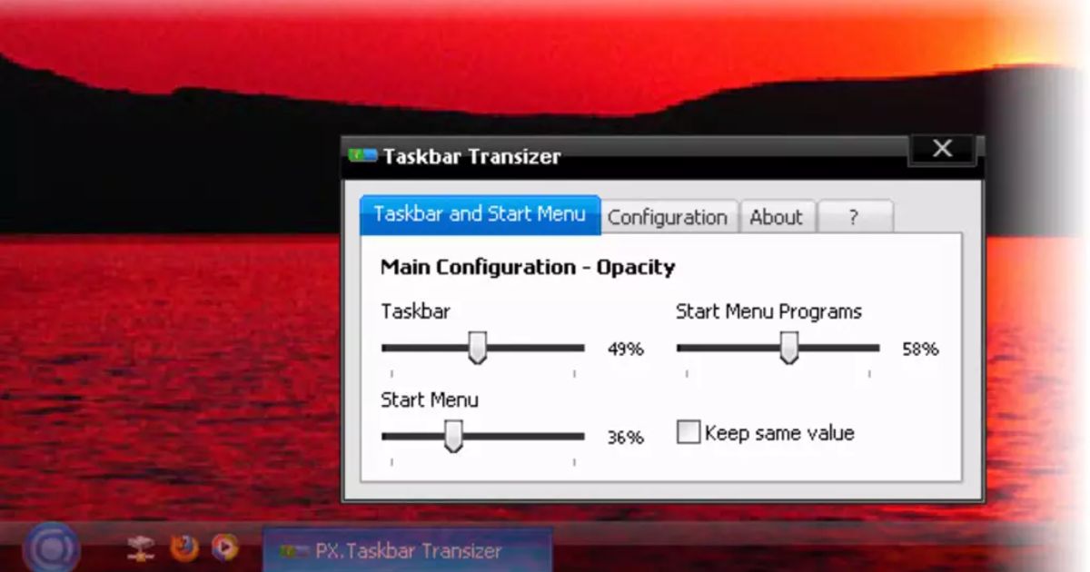 Taskbar Transizer